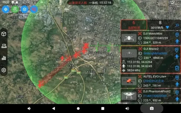 Anti Drone Portable Ultra-wide Full-Band Antenna autonomous Drone monitoring equipment can locate drone and pilot positions comprehensive UAV(Autel,parrot,FPV,Wifi,DIY drones) detection platform VS DJI mobile system mavic fpv autel anti drone device
